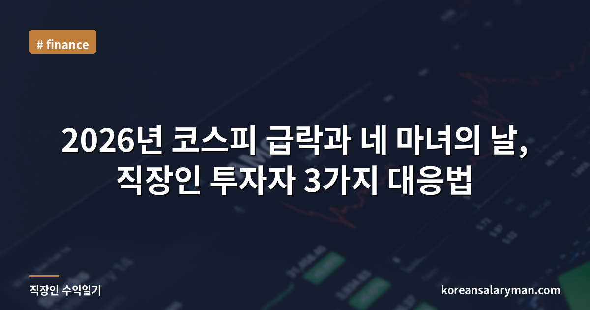2026년 코스피 급락과 네 마녀의 날, 직장인 투자자 3가지 대응법