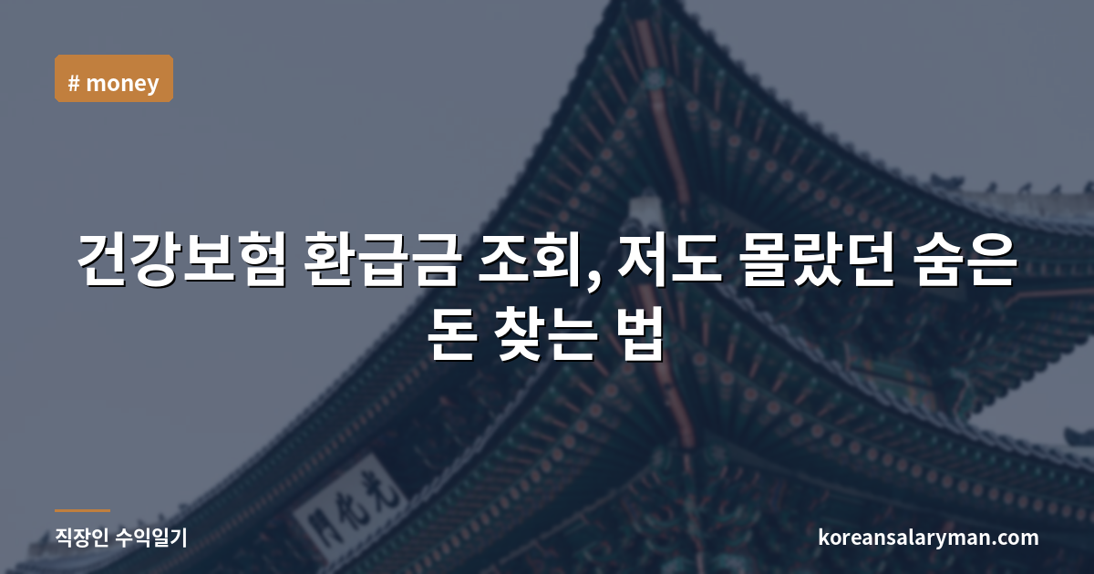 건강보험 환급금 조회, 저도 몰랐던 숨은 돈 찾는 법