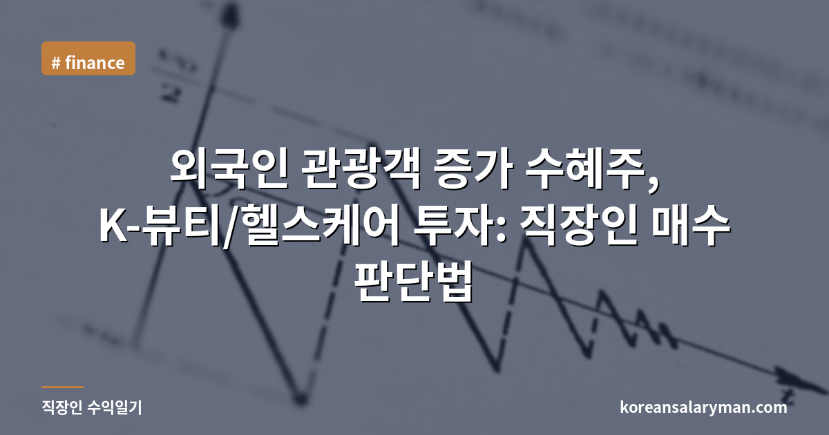 외국인 관광객 증가 수혜주, K-뷰티/헬스케어 투자: 직장인 매수 판단법